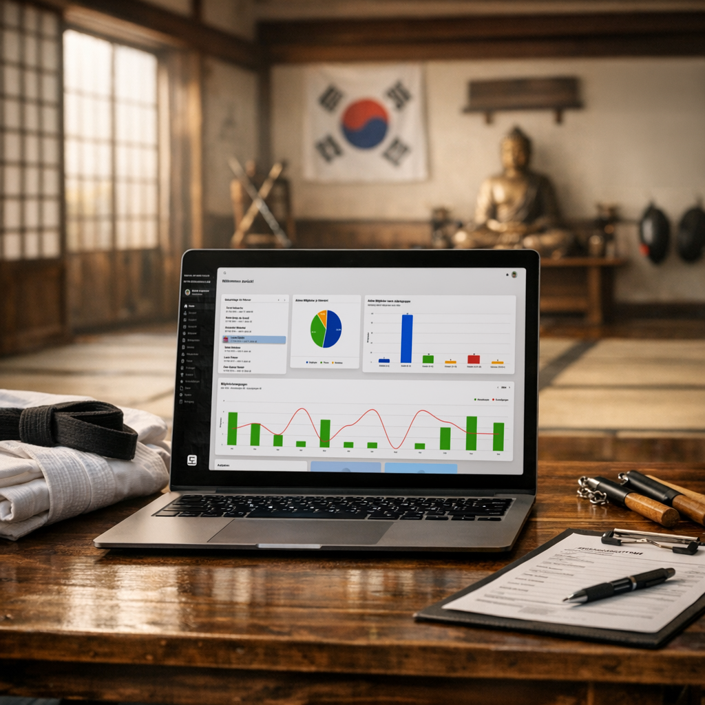 Martial Artministration Dashboard in einem Taekwondo-Dojang